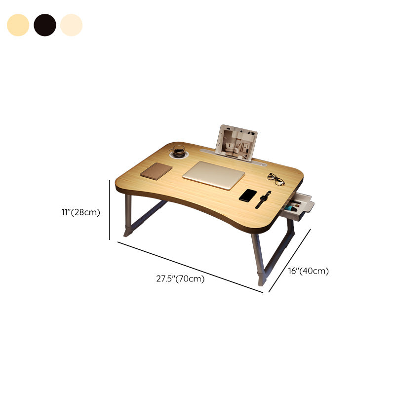 Contemporary Style Office Desk Irregular Shape Task Desk with 2 Legs for Home