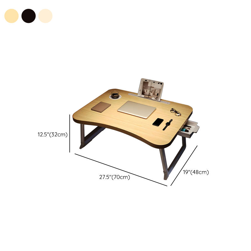 Contemporary Style Office Desk Irregular Shape Task Desk with 2 Legs for Home