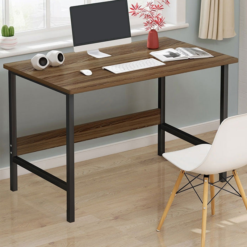 Industrial Rectangular Desk Engineered Wood Writing Desk with Metal Legs