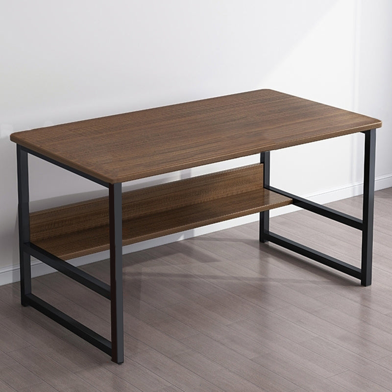 Industrial Rectangular Desk Engineered Wood Writing Desk with Metal Legs