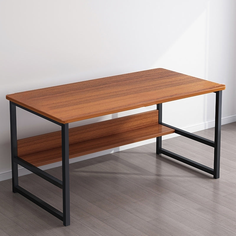 Industrial Rectangular Desk Engineered Wood Writing Desk with Metal Legs