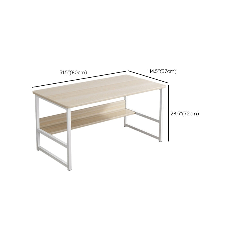 Industrial Rectangular Desk Engineered Wood Writing Desk with Metal Legs