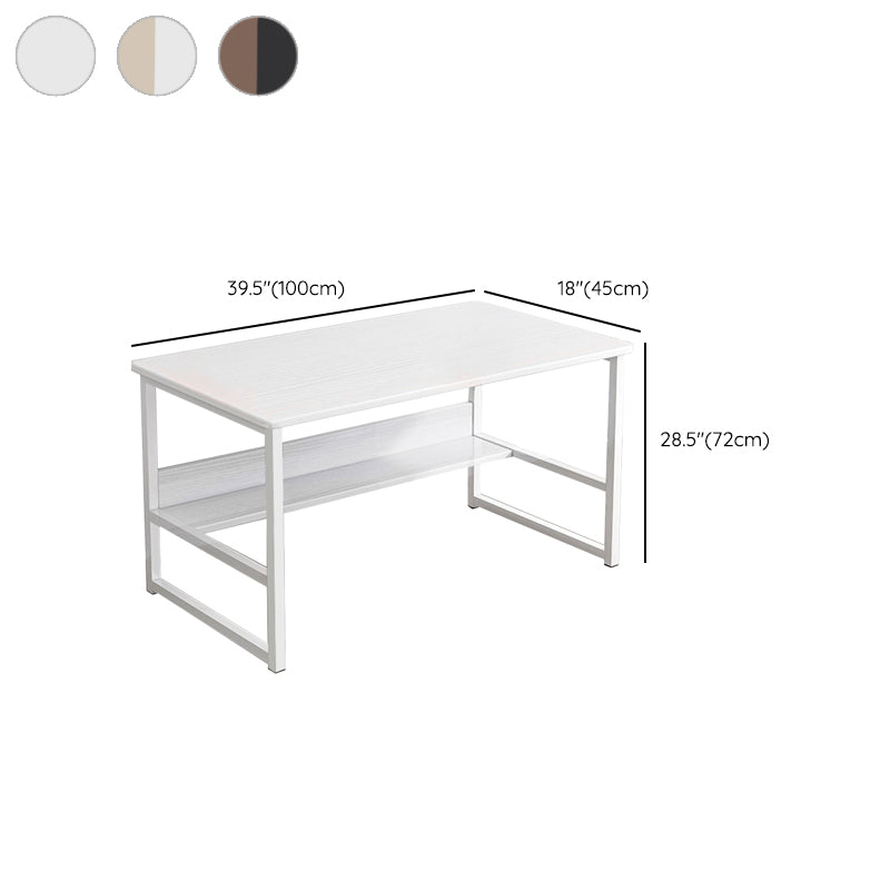 Industrial Rectangular Desk Engineered Wood Writing Desk with Metal Legs