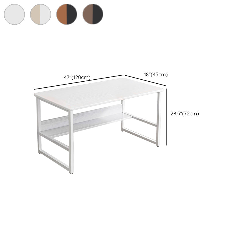 Industrial Rectangular Desk Engineered Wood Writing Desk with Metal Legs