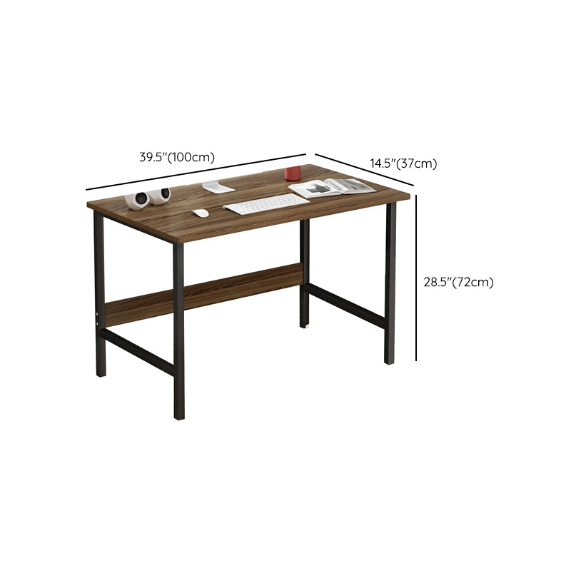 Industrial Rectangular Desk Engineered Wood Writing Desk with Metal Legs