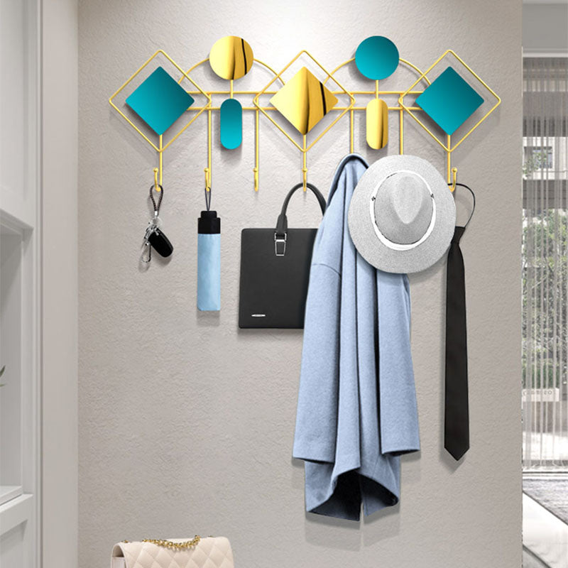 Wall Mounted Coat Hanger Modern Metal 7 Hooks Coat Rack , 10.63" Tall