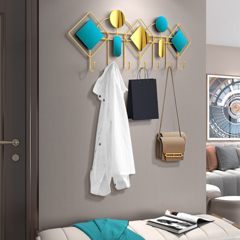 Wall Mounted Coat Hanger Modern Metal 7 Hooks Coat Rack , 10.63" Tall