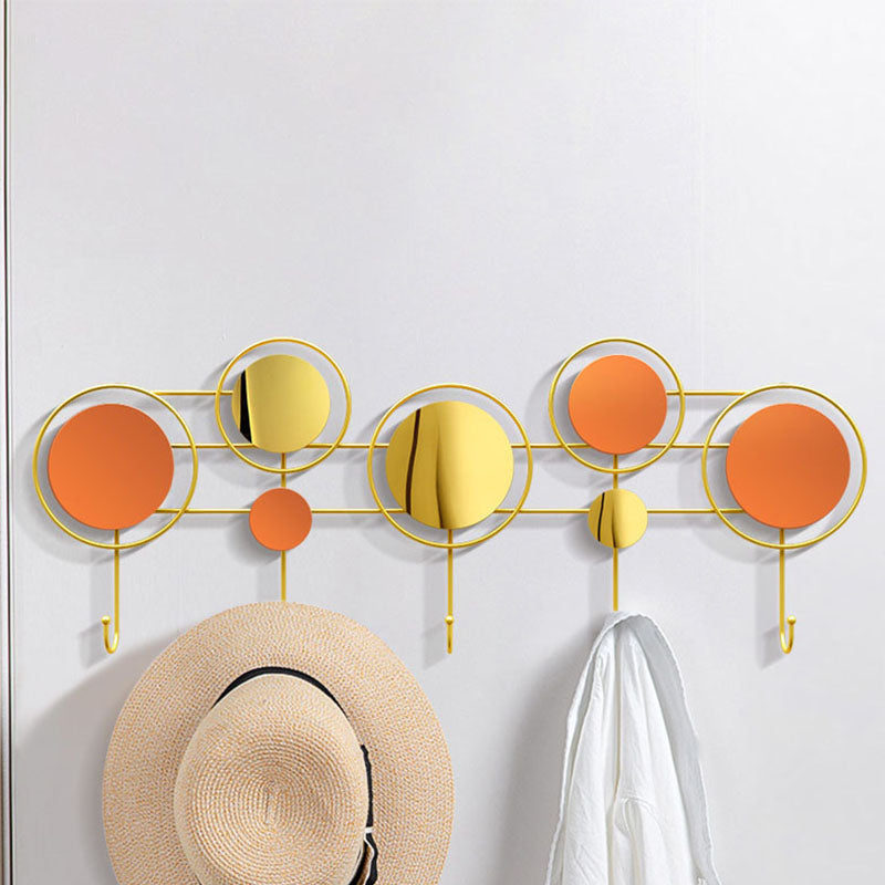 Contemporary Stainless Steel Coat Hanger Wall Mounted Orange Coat Rack