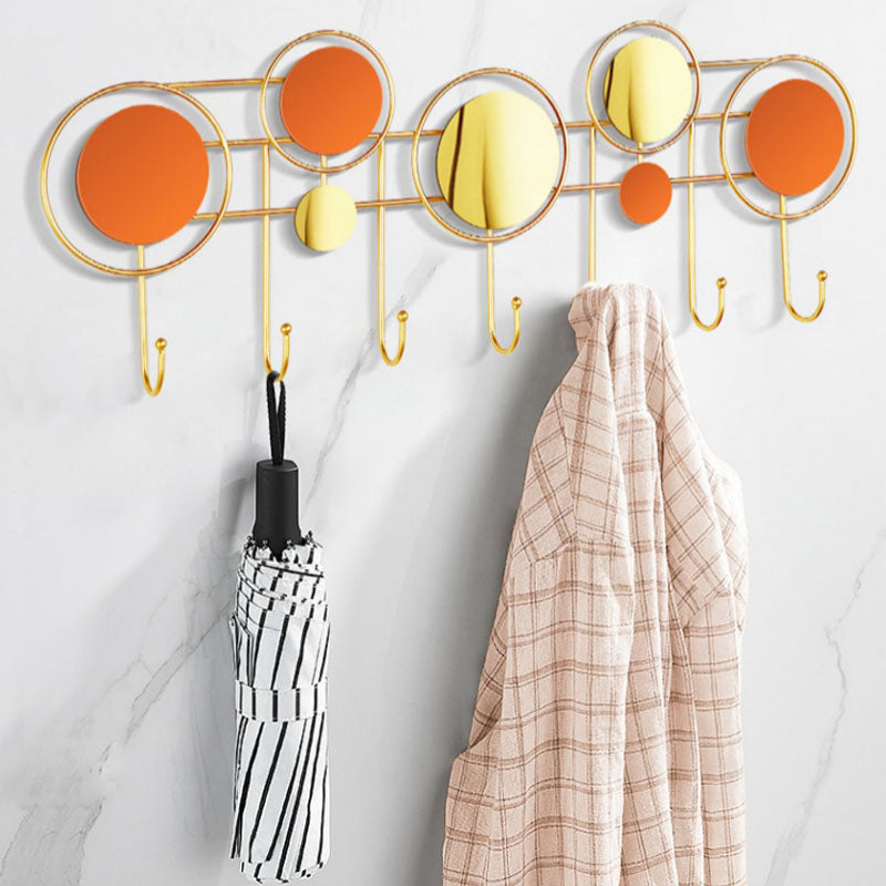 Contemporary Stainless Steel Coat Hanger Wall Mounted Orange Coat Rack