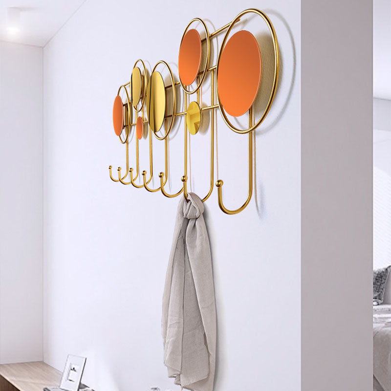 Contemporary Stainless Steel Coat Hanger Wall Mounted Orange Coat Rack