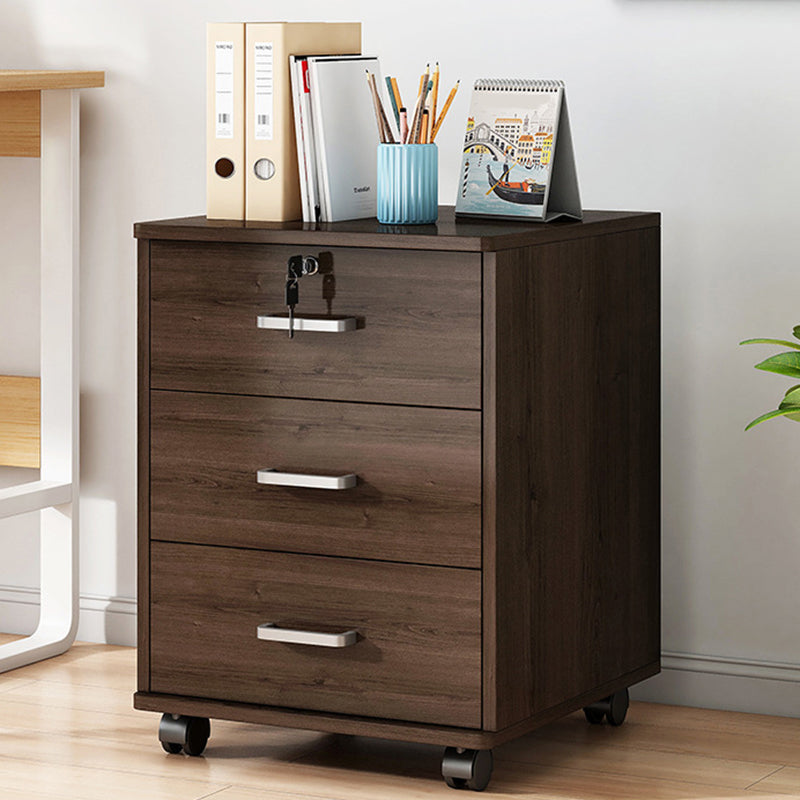 Modern File Cabinet Wooden Frame Lock Storage Filing Cabinet for Office