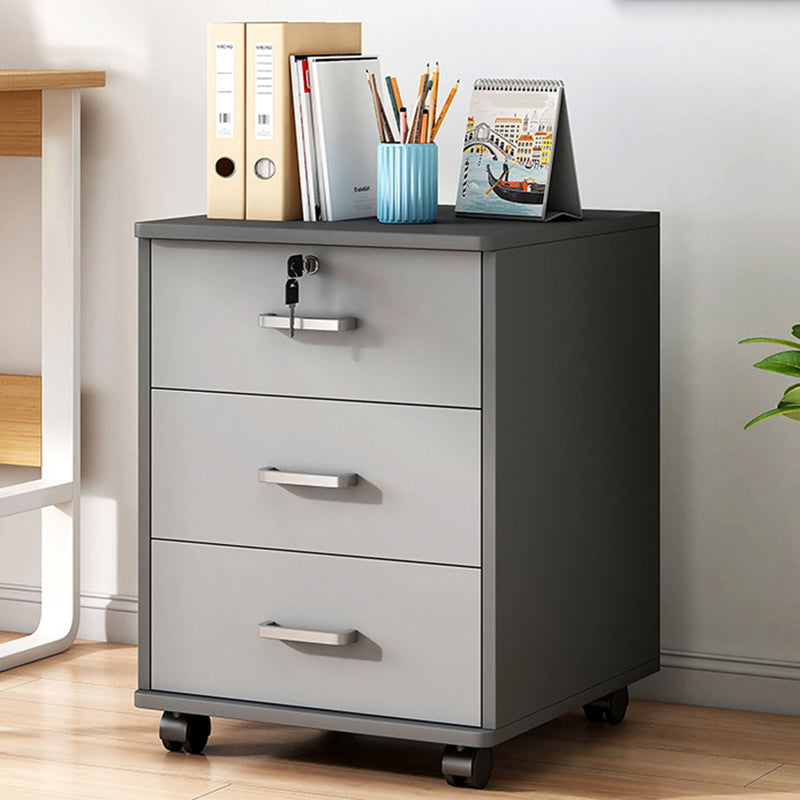 Modern File Cabinet Wooden Frame Lock Storage Filing Cabinet for Office