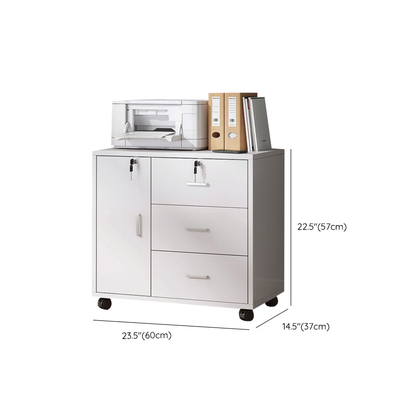 Modern File Cabinet Wooden Frame Lock Storage Filing Cabinet for Office