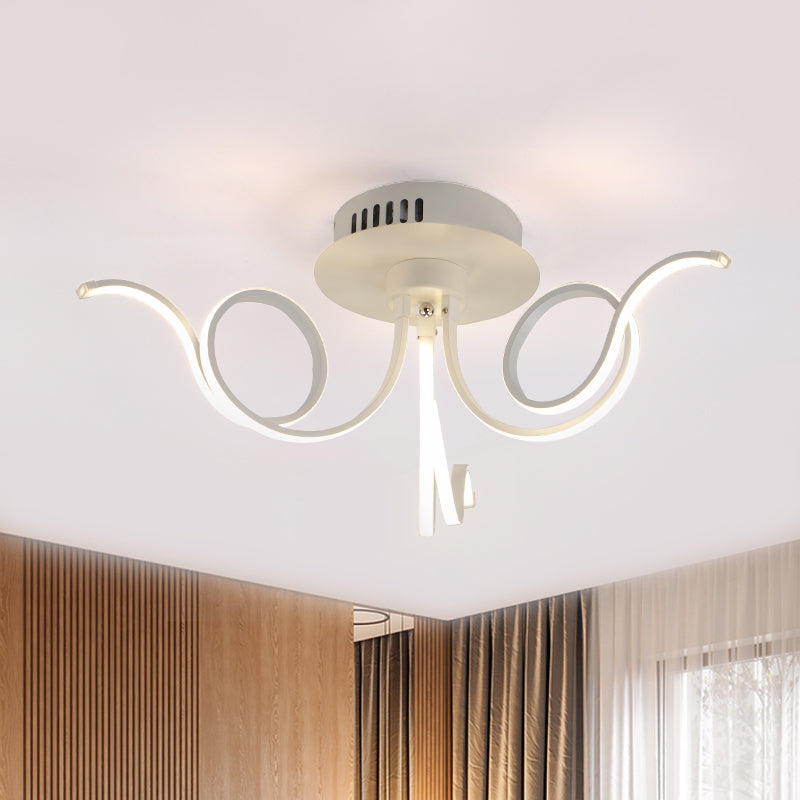 Octopus Flush Light Fixture Contemporary Acrylic 3/6/8 Lights Living Room LED Ceiling Mount Light Fixture in Warm/White