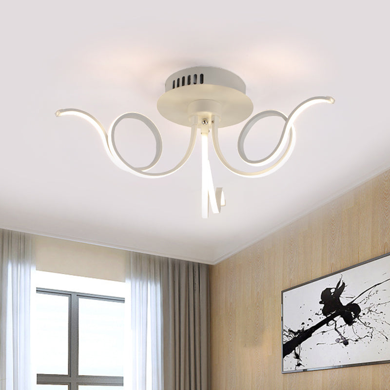 Octopus Flush Light Fixture Contemporary Acrylic 3/6/8 Lights Living Room LED Ceiling Mount Light Fixture in Warm/White