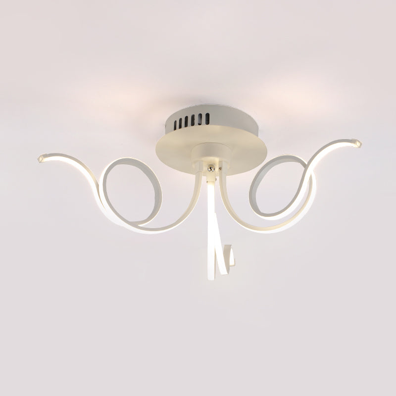 Octopus Flush Light Fixture Contemporary Acrylic 3/6/8 Lights Living Room LED Ceiling Mount Light Fixture in Warm/White