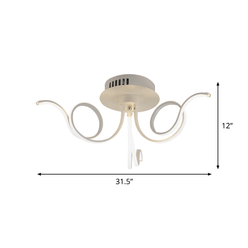 Octopus Flush Light Fixture Contemporary Acrylic 3/6/8 Lights Living Room LED Ceiling Mount Light Fixture in Warm/White