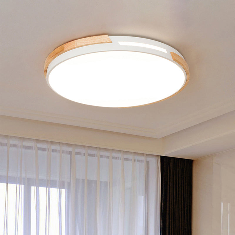 Flat Circle LED Flush Soffitto Light Macaron Style Acrilico Verde / Grigio / Bianco Lampada per Dining Room Corridor