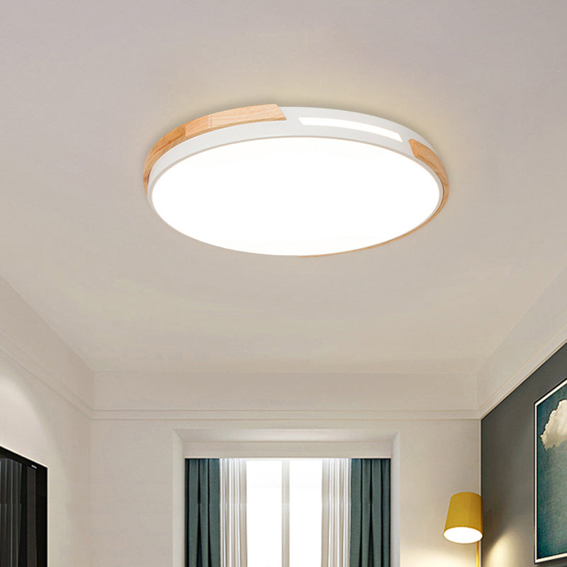 Flat Circle LED Flush Soffitto Light Macaron Style Acrilico Verde / Grigio / Bianco Lampada per Dining Room Corridor