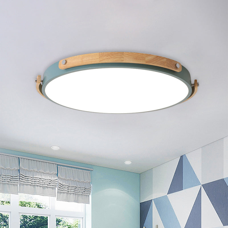 Plafonnier LED circulaire en acrylique, plafonnier élégant pour chambre d'enfant, couloir, Macaron