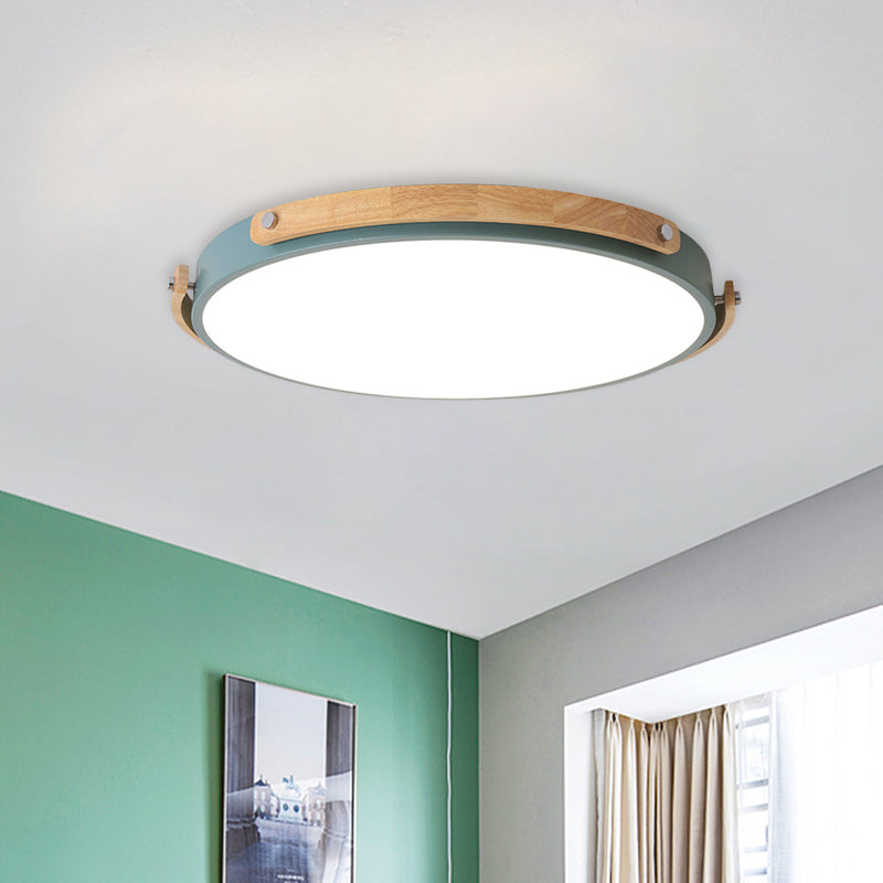 Plafonnier LED circulaire en acrylique, plafonnier élégant pour chambre d'enfant, couloir, Macaron