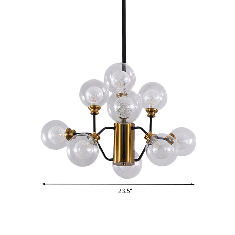 Modo Dining Table Pendant Light Metal Contemporary Chandelier in Gold & Black