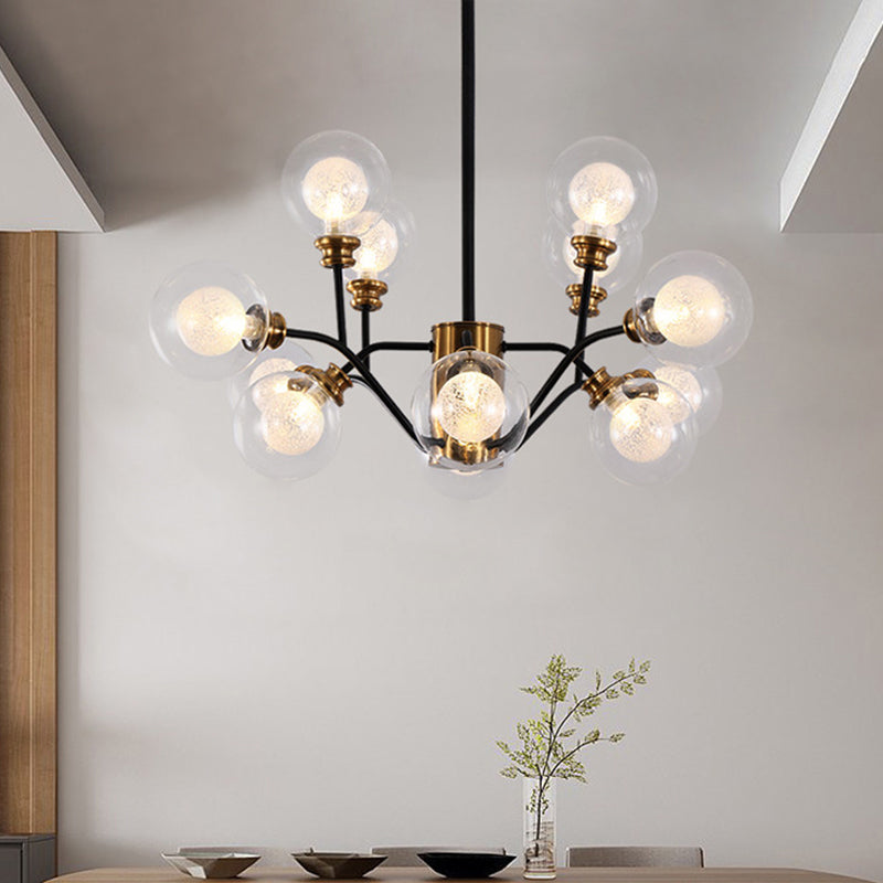 Modo Dining Table Pendant Light Metal Contemporary Chandelier in Gold & Black