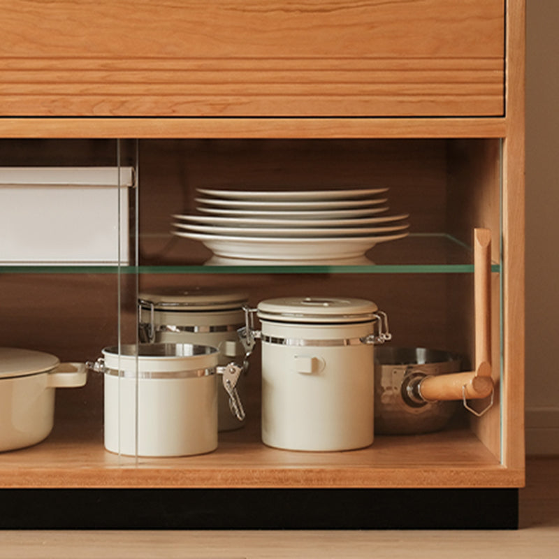 Modern & Contemporary Solid Wood Sideboard Cabinet with Cabinets and Drawers