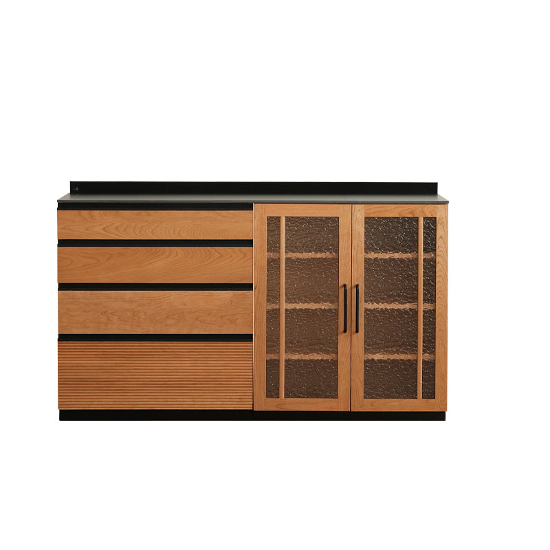 Modern & Contemporary Solid Wood Sideboard Cabinet with Cabinets and Drawers