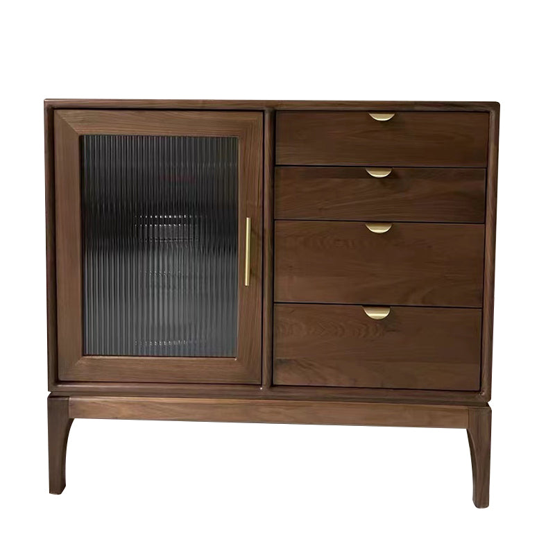 Contemporary Style Solid Wood Sideboard Cabinet with Cabinet and Drawers