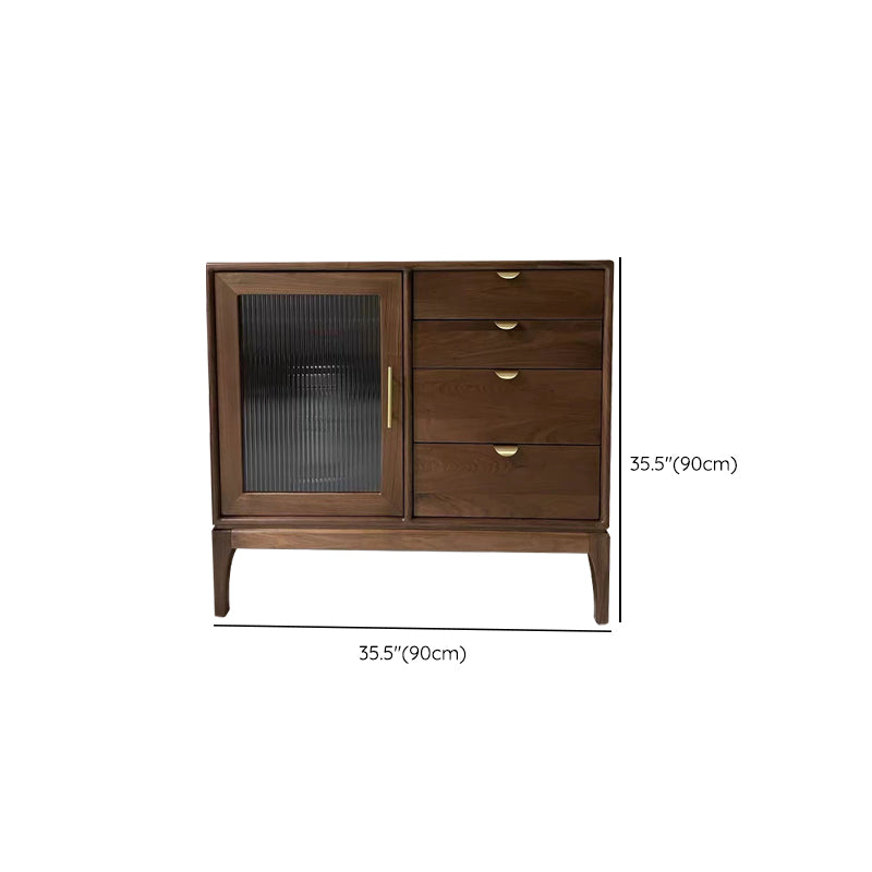 Contemporary Style Solid Wood Sideboard Cabinet with Cabinet and Drawers