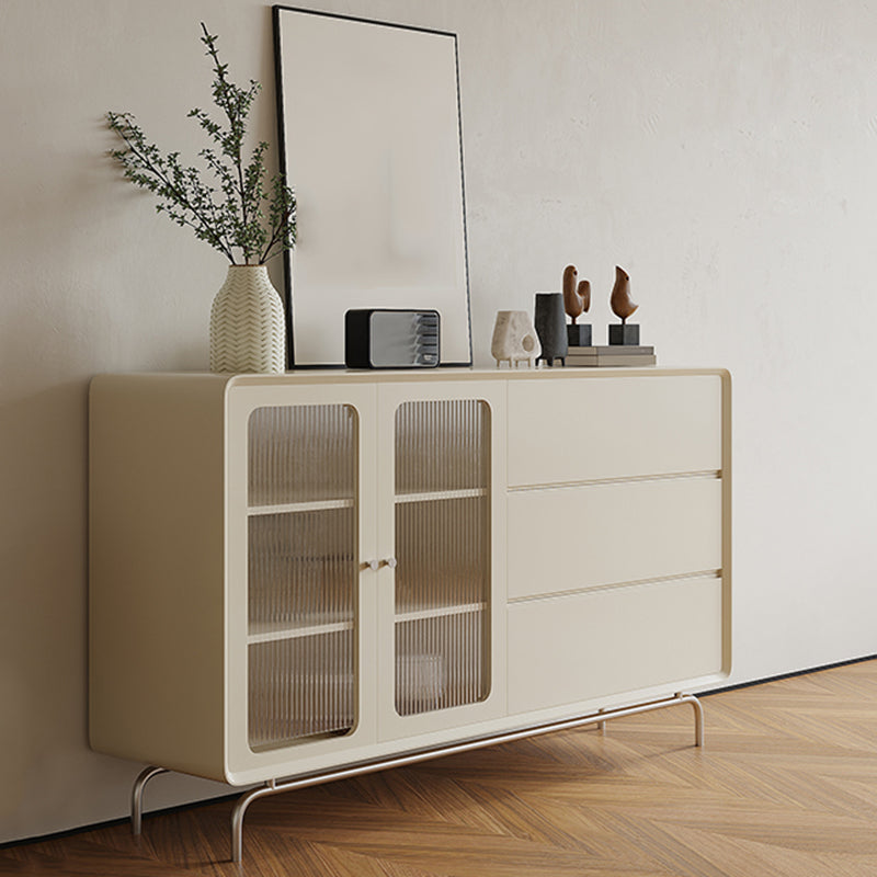 Contemporary Style Wood Buffet Sideboard with Cabinets and Drawers