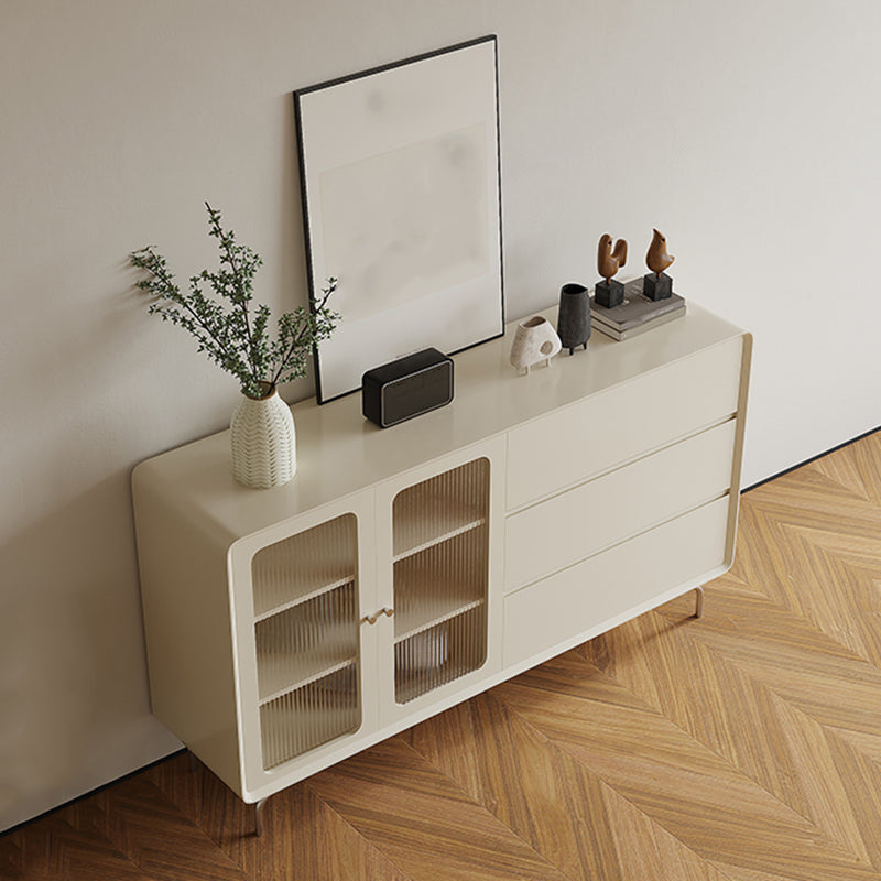 Contemporary Style Wood Buffet Sideboard with Cabinets and Drawers