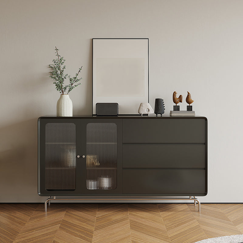 Contemporary Style Wood Buffet Sideboard with Cabinets and Drawers