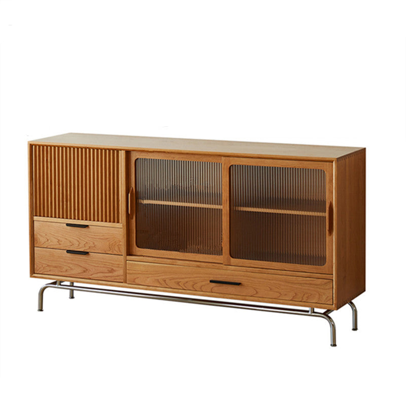 Modern Style Solid Wood Sideboard Cabinet with Cabinets and Drawers