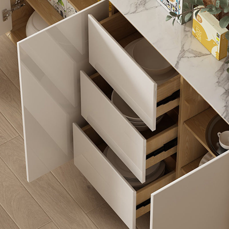 Contemporary Style Adjustable Shelving Wood Sideboard Cabinet with Cabinets and Drawers