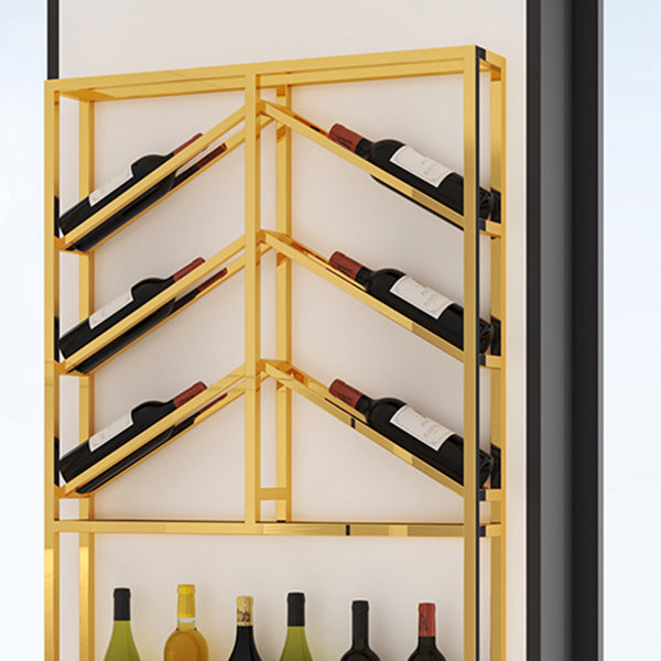 Luxury Style Stainless Steel Wall Mounted Wine Holder Rack in Gold