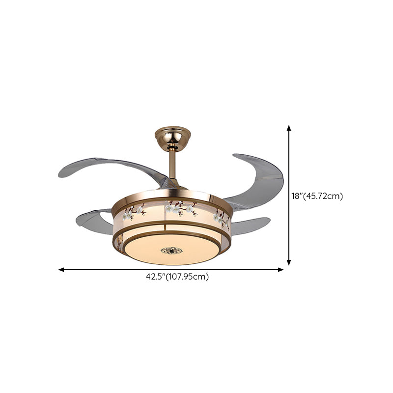 Modern Simple Ceiling Fan Lamp Cylinder Shape Ceiling Fan Light for Living Room