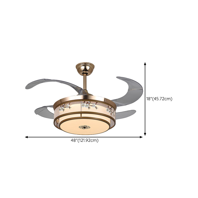 Modern Simple Ceiling Fan Lamp Cylinder Shape Ceiling Fan Light for Living Room