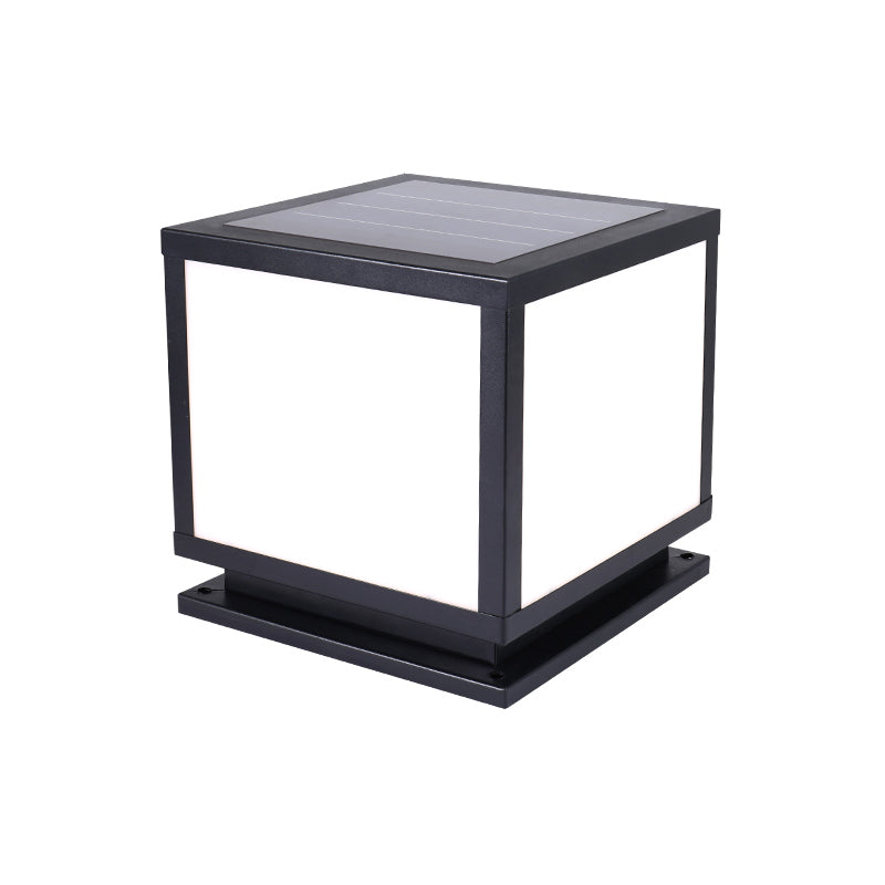 Modern Geometric LED Solar Lighting Fixture with Acrylic Shade for Garden