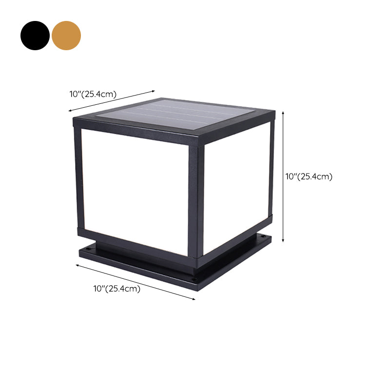 Modern Geometric LED Solar Lighting Fixture with Acrylic Shade for Garden