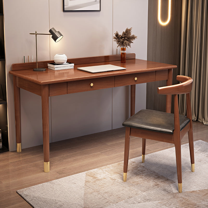 Modern Home Writing Desk Glam Solid Wood Office Desk , 29.5" H