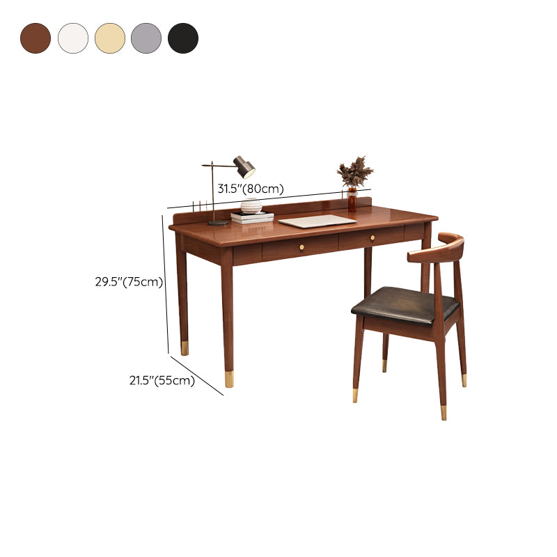 Modern Home Writing Desk Glam Solid Wood Office Desk , 29.5" H