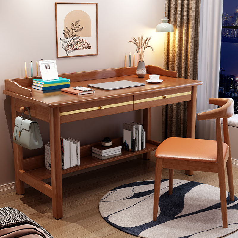 Solid Wood Home Writing Desk Contemporary Style 29.5-inch Office Desk