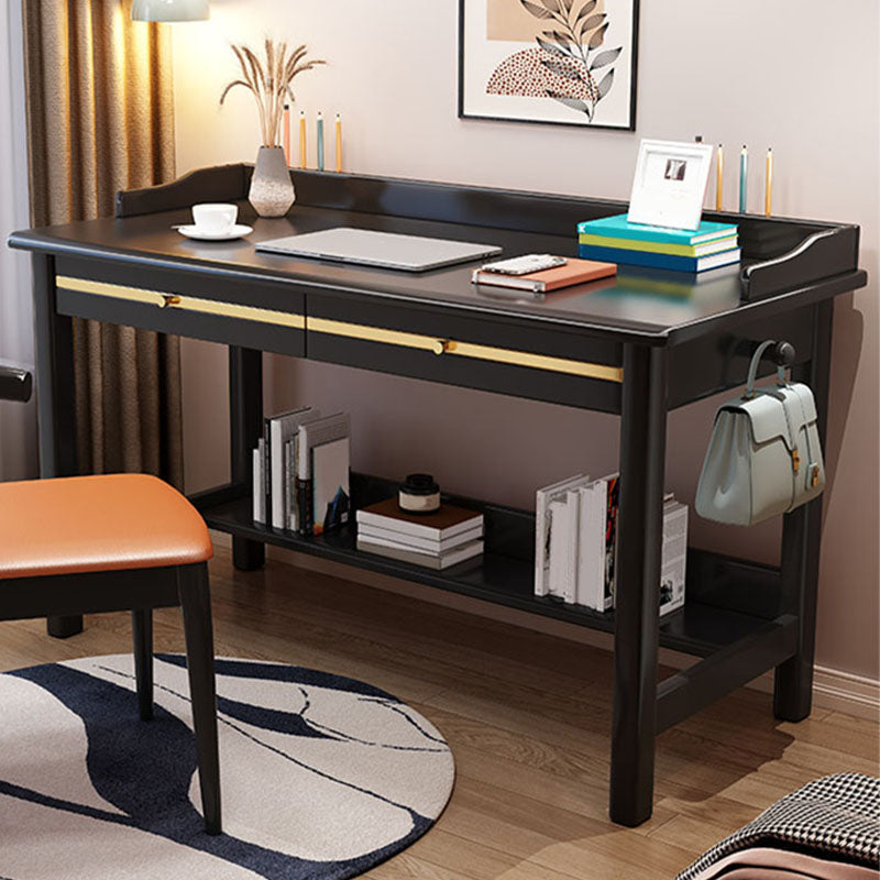 Solid Wood Home Writing Desk Contemporary Style 29.5-inch Office Desk