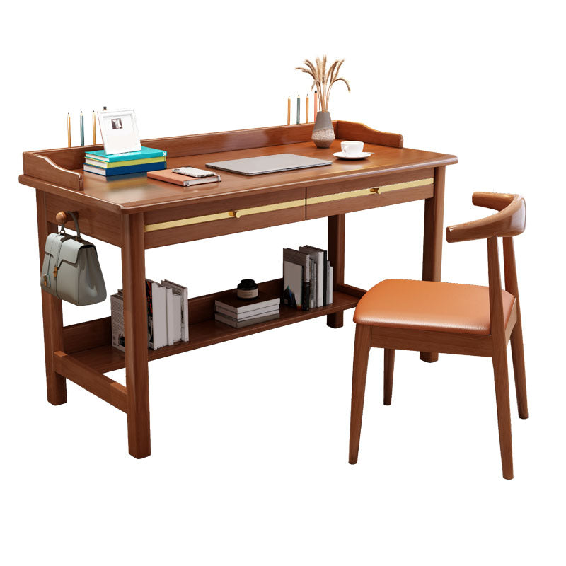 Solid Wood Home Writing Desk Contemporary Style 29.5-inch Office Desk