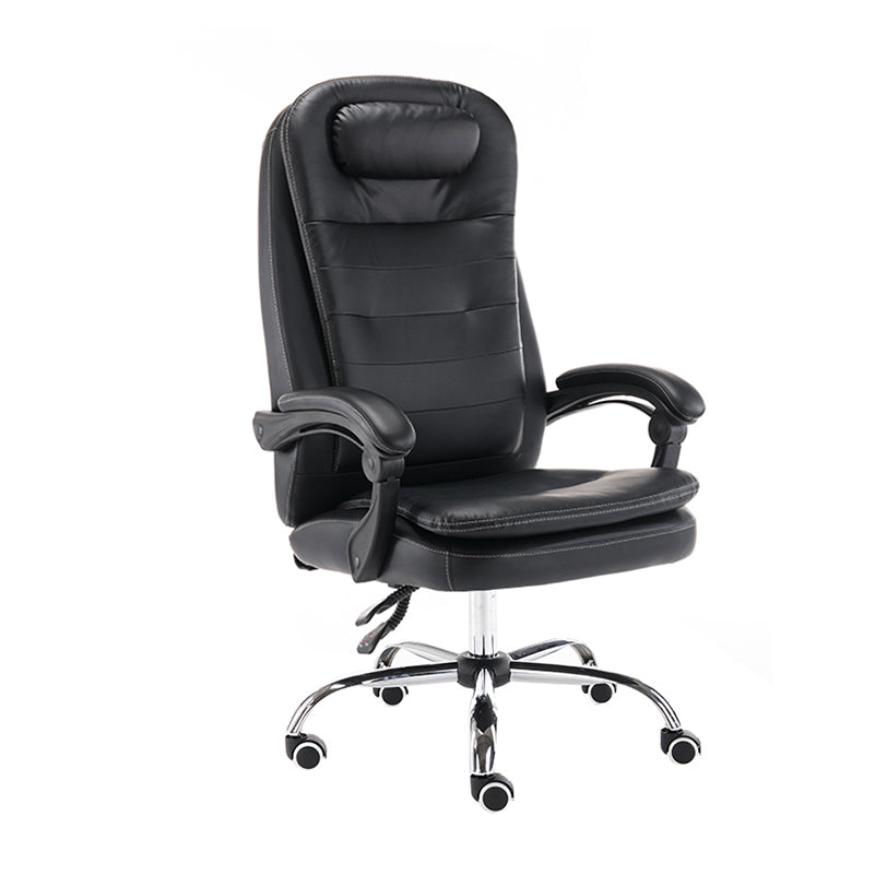 Modern Office Chair Padded Arms No Distressing Leather Ergonomic Chair with Wheels