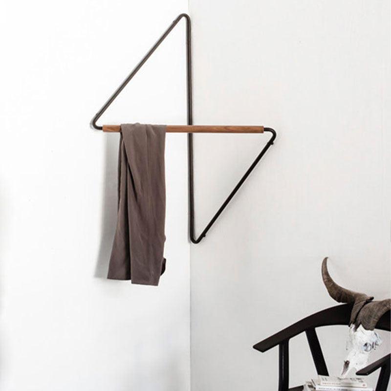 Contemporary Metal Coat Rack Black Wall Mounted Entryway Kit