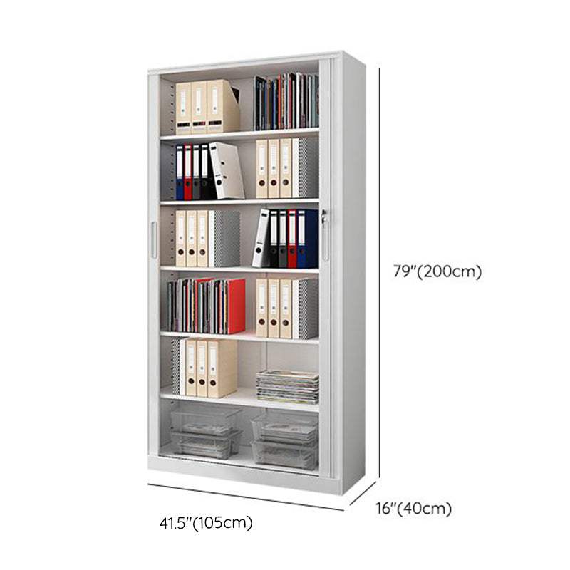 Modern File Cabinet Storage Shelves Rolling Door Metal Filing Cabinet for Home Office