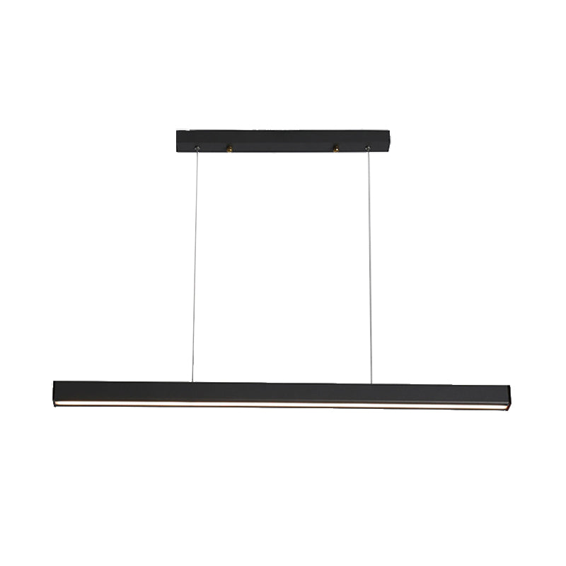 Linear Island Lighting Contemporary Metal 1 Light in Black for Dining Room